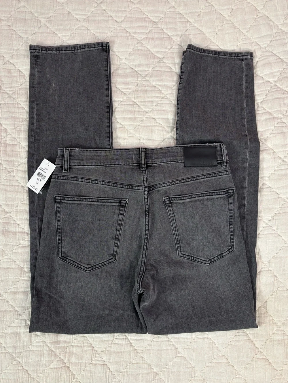 NWT DL1961 Men Avery Modern Straight Leg Jeans In Dark Grey Wash Sz 31x34
